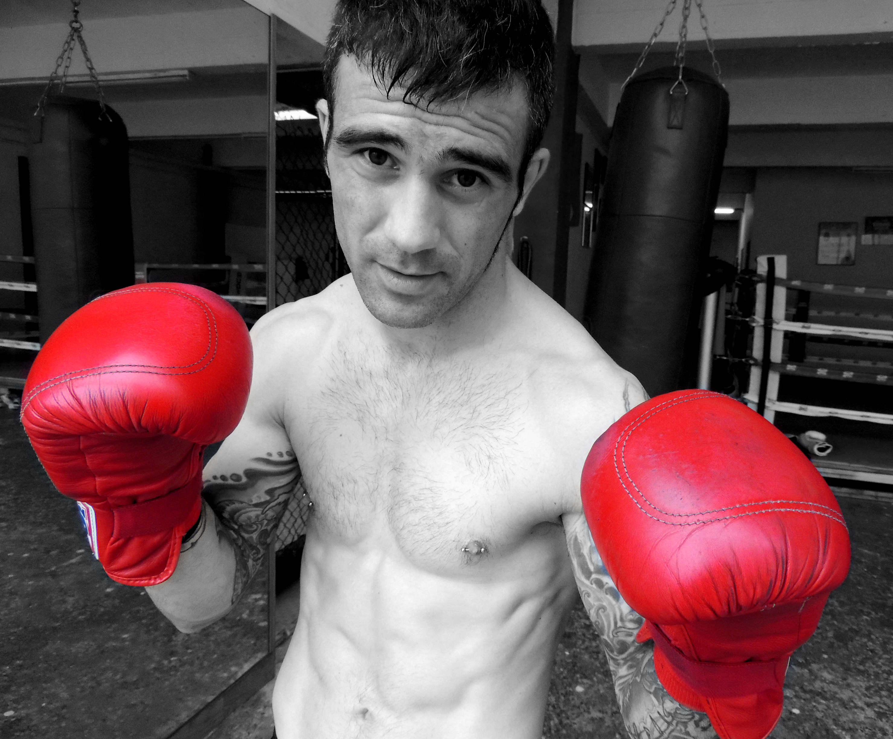Javier Díaz, boxeador profesional vizcaíno, peso pluma.
