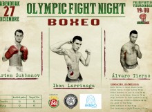 Cartel de la velada de boxeo olímpico del 27 de diciembre en el polideportivo de Txurdinaga (Bilbao)