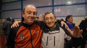 Rodolfo Sánchez, campeón de Europa del superpluna, junto a José Luis Celaya.