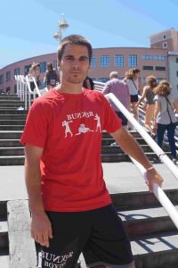 El preparador de boxeo de Bilbao Bizkaia, Kepa Sabin (Bunk3r, Romo)