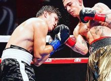 El boxeador de Bilbao Jon Fernández ataca con un upper a mexicano Naciff Castillo en Conneticut