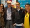 Las directivas de UNICEF-Comité País Vasco, Esther Guerrero y Elsa Fuente, con el presidente de la misma organización, Isidro Elezgarai, y el boxeador Jon Fernández.