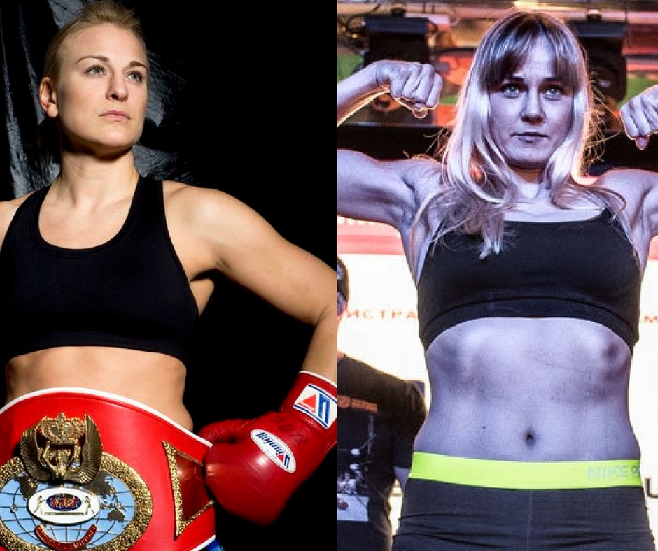 Las boxeadoras profesionales Maria Lindberg e Inna Sagaydakovskaya