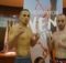Los boxeadores profesionales Ricardo Fernández MATEO e Israel Tejera esta tarde tras el pesaje en el Ayuntamiento de Fuenmayor